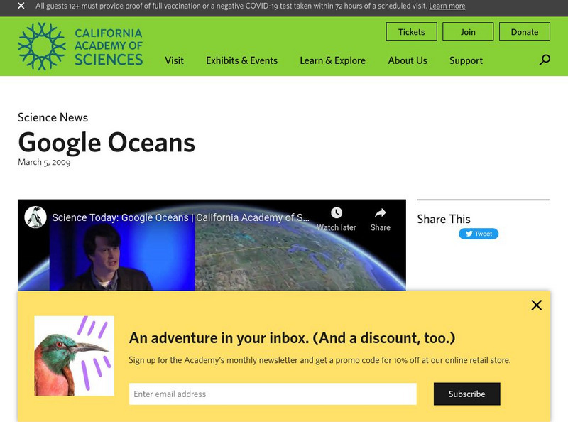 California Academy of Sciences: Google Oceans Instructional Video