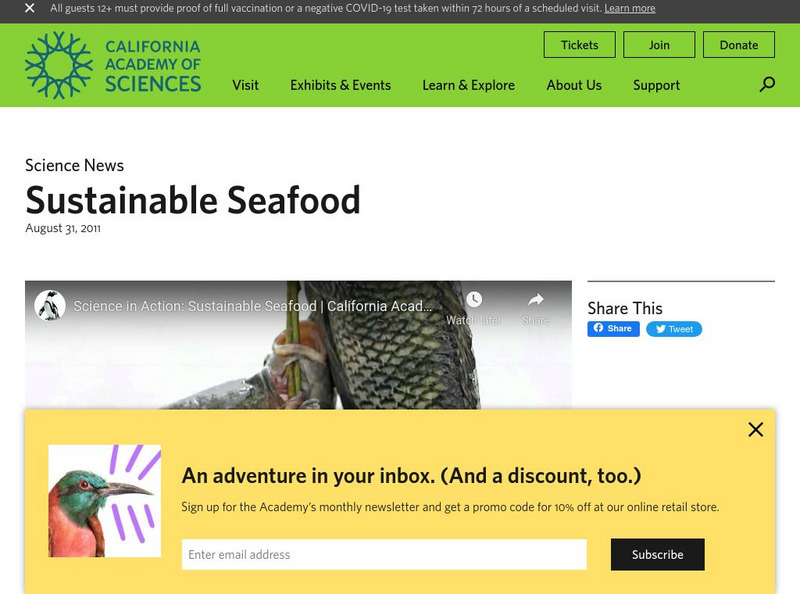 California Academy of Sciences: Sustainable Seafood Instructional Video California Academy of Sciences: Sustainable Seafood Instructional Video