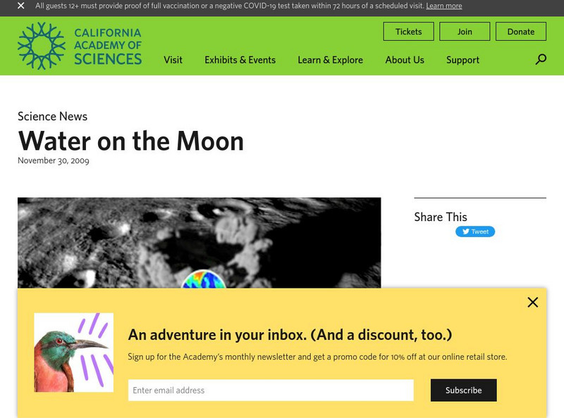 California Academy of Sciences: Water on the Moon Instructional Video California Academy of Sciences: Water on the Moon Instructional Video