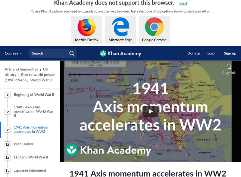 Khan Academy: 1941 Axis Momentum Accelerates in Ww2 Instructional Video