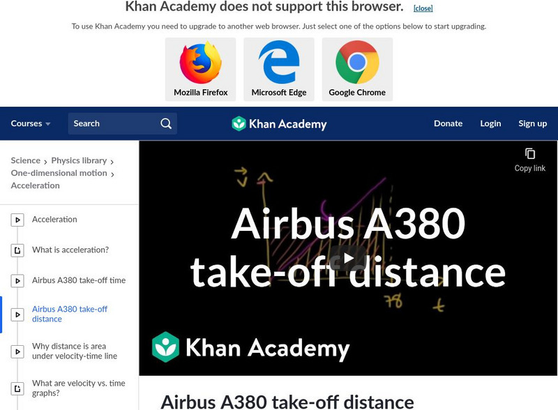 Khan Academy: Airbus A380 Take Off Distance Instructional Video Khan Academy: Airbus A380 Take Off Distance Instructional Video