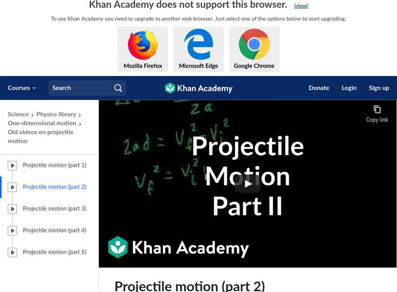 Khan Academy: Projectile Motion (Part 2) Instructional Video