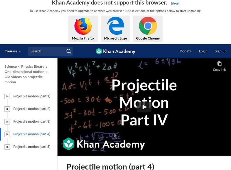 Khan Academy: Projectile Motion (Part 4) Instructional Video