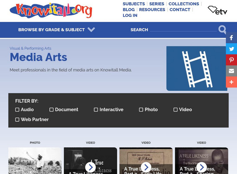 Etv: Visual and Performing Arts: Media Arts Website Etv: Visual and Performing Arts: Media Arts Website