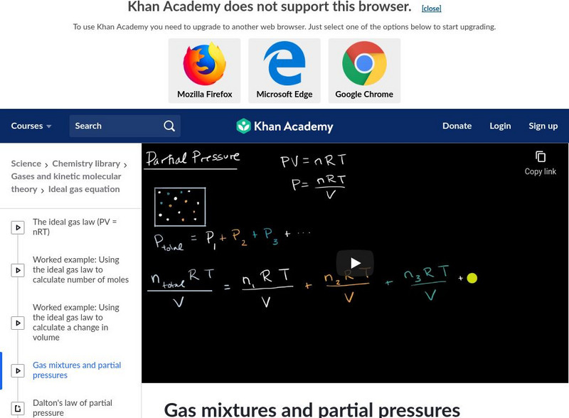Khan Academy: Introduction to Partial Pressure Instructional Video