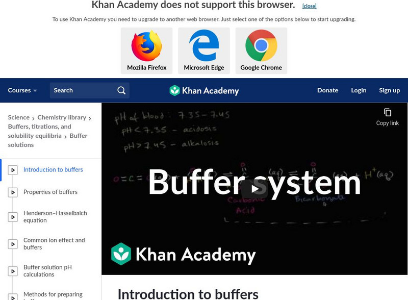 Khan Academy: Introduction to Buffers Instructional Video Khan Academy: Introduction to Buffers Instructional Video