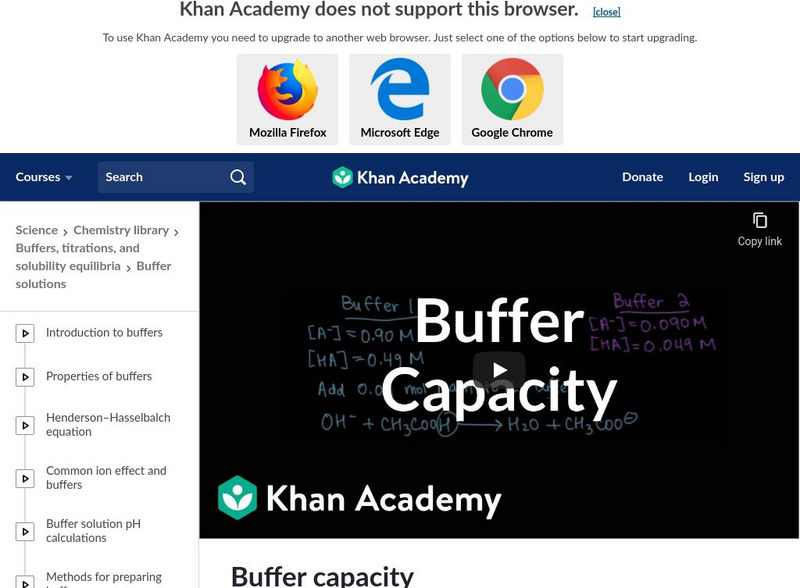 Khan Academy: Buffer Capacity Instructional Video Khan Academy: Buffer Capacity Instructional Video