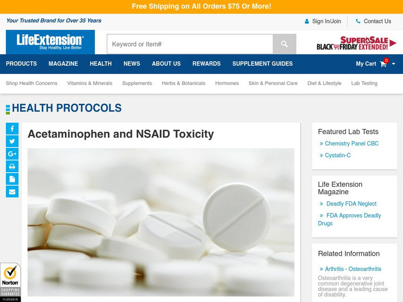 Life Extension Foundation: Acetaminophen and Nsaid Toxicity Website Life Extension Foundation: Acetaminophen and Nsaid Toxicity Website