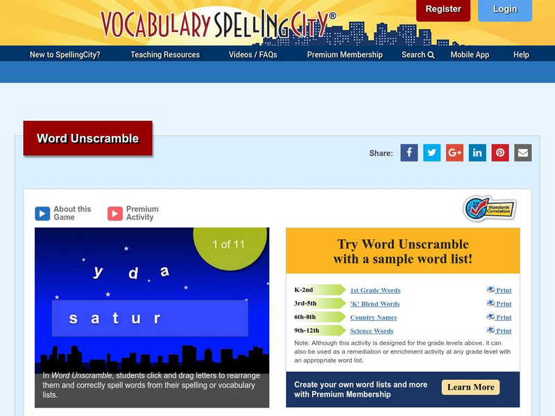 Vocabulary Spelling City: Word Unscramble Interactive Vocabulary Spelling City: Word Unscramble Interactive