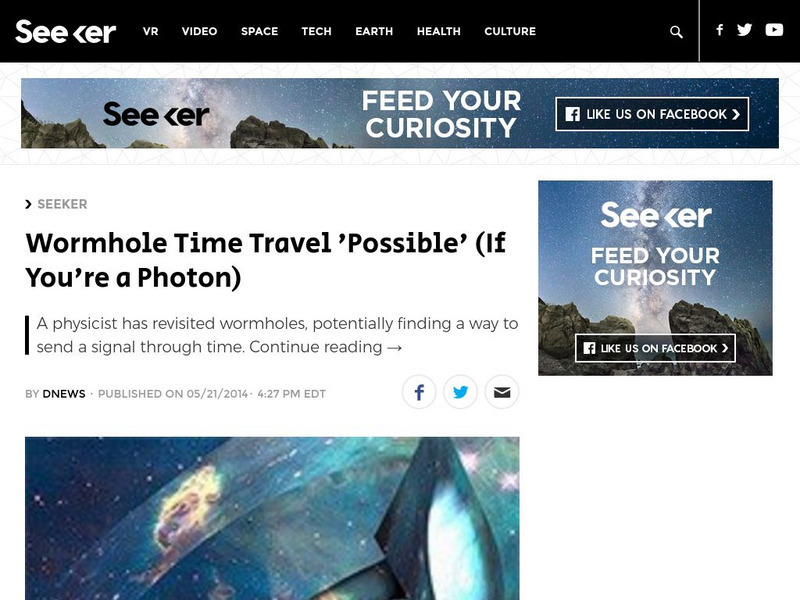 Seeker: Week of 5 26 14: Is Time Travel Possible? It Is for Photons Article