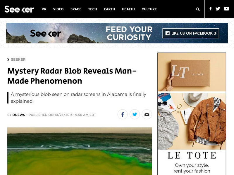 Seeker: Week of 10 28 13: Mystery Blob Reveals Man Made Phenomenon Article