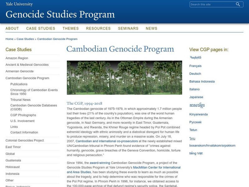 Yale University: Cambodian Genocide Program Website Yale University: Cambodian Genocide Program Website