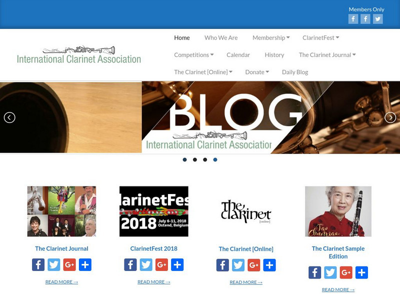 International Clarinet Association Website International Clarinet Association Website
