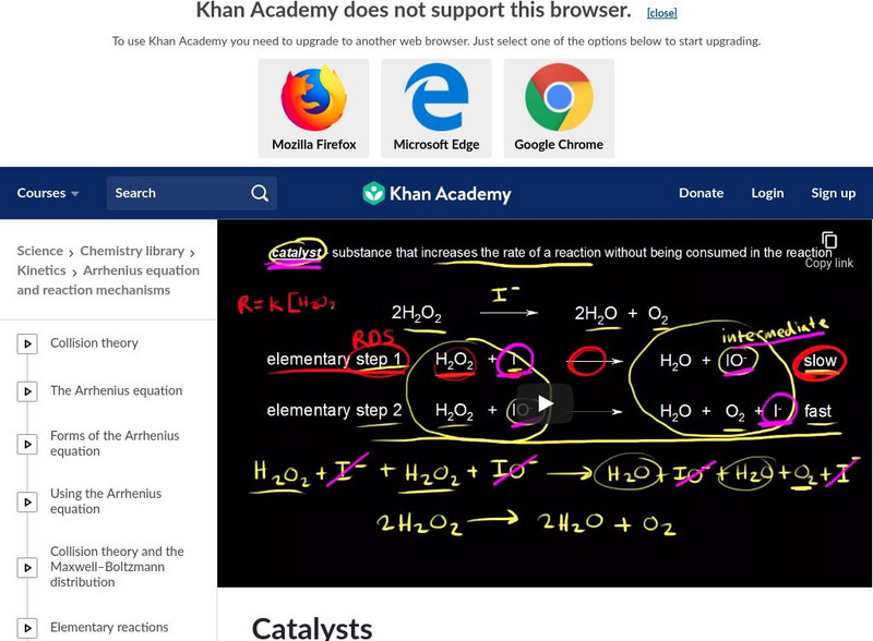 Khan Academy: Catalysts Instructional Video Khan Academy: Catalysts Instructional Video