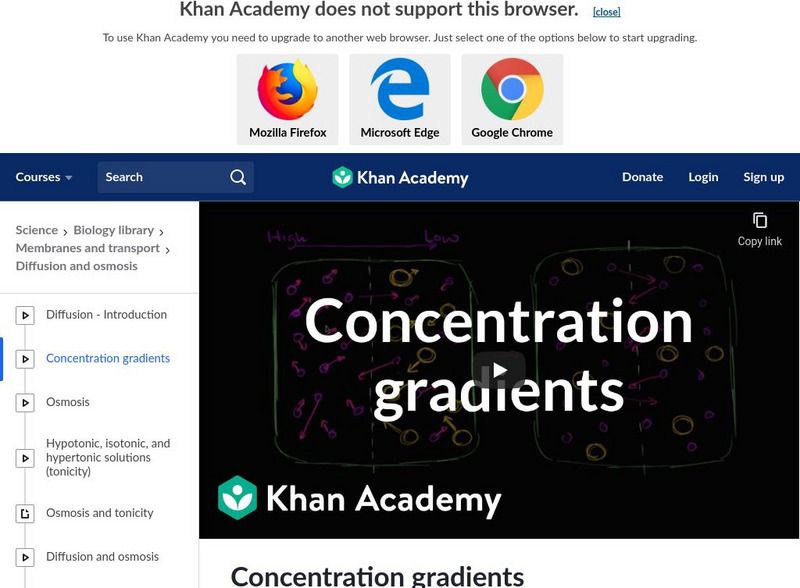 Khan Academy: Concentration Gradients Instructional Video