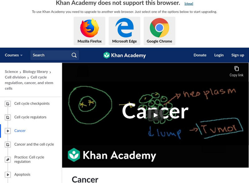 Khan Academy: Cancer Instructional Video Khan Academy: Cancer Instructional Video