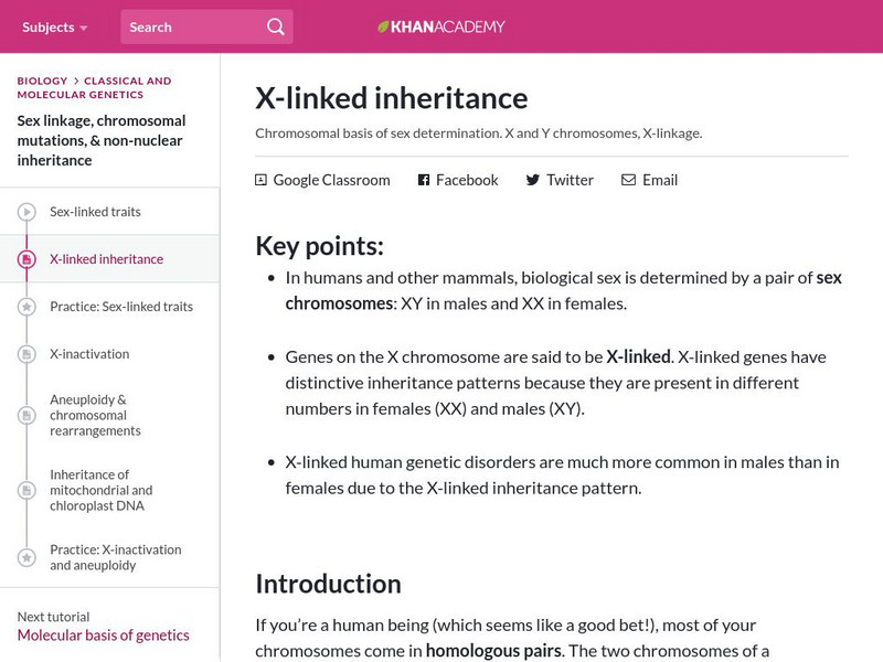 Khan Academy: X Linked Inheritance eBook Khan Academy: X Linked Inheritance eBook