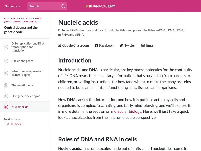 Khan Academy: Nucleic Acids eBook Khan Academy: Nucleic Acids eBook