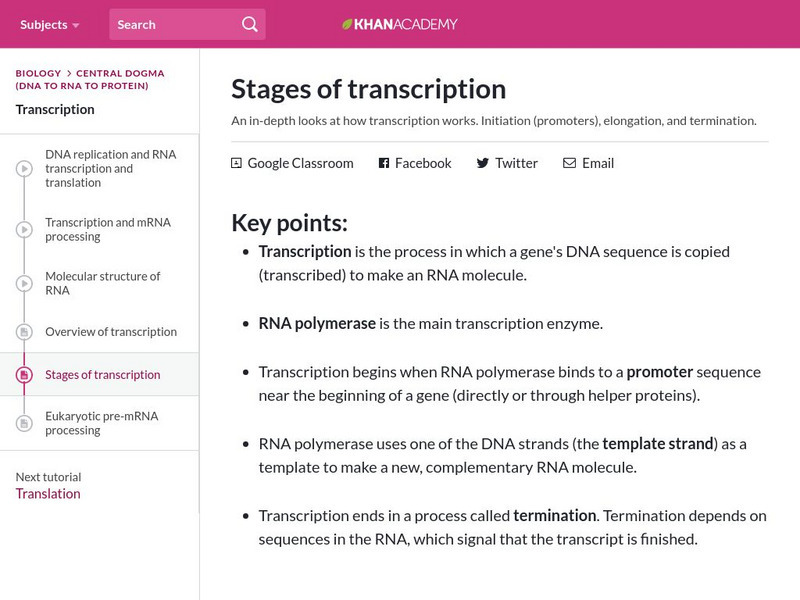 Khan Academy: Stages of Transcription eBook Khan Academy: Stages of Transcription eBook