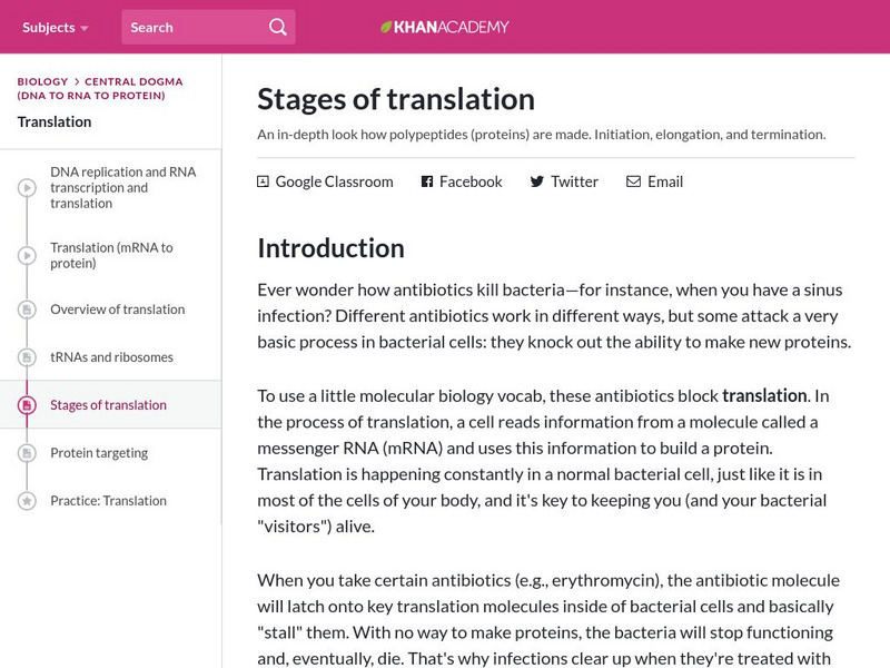 Khan Academy: Stages of Translation Instructional Video