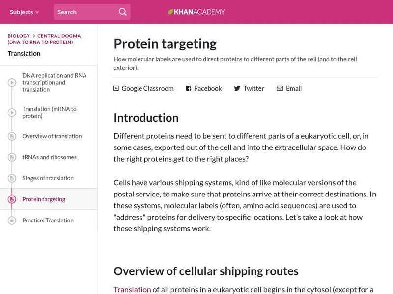 Khan Academy: Protein Targeting eBook Khan Academy: Protein Targeting eBook