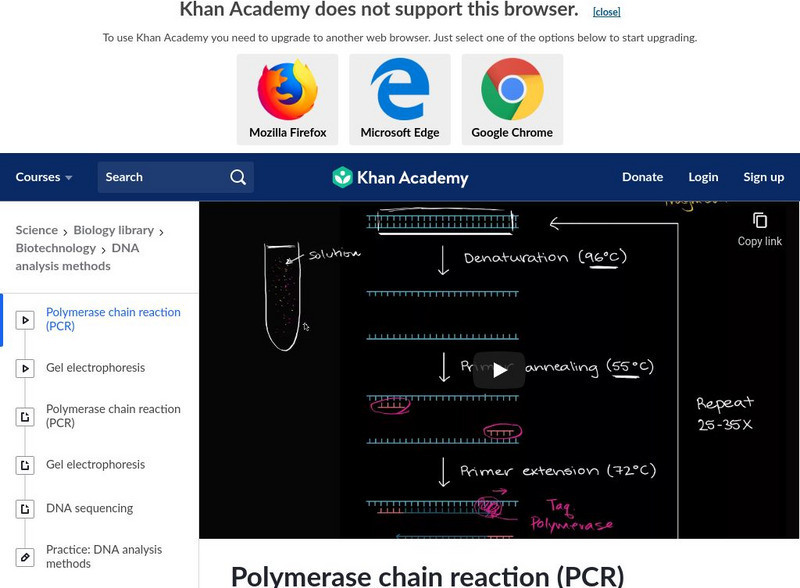 Khan Academy: Polymerase Chain Reaction (Pcr) Instructional Video Khan Academy: Polymerase Chain Reaction (Pcr) Instructional Video