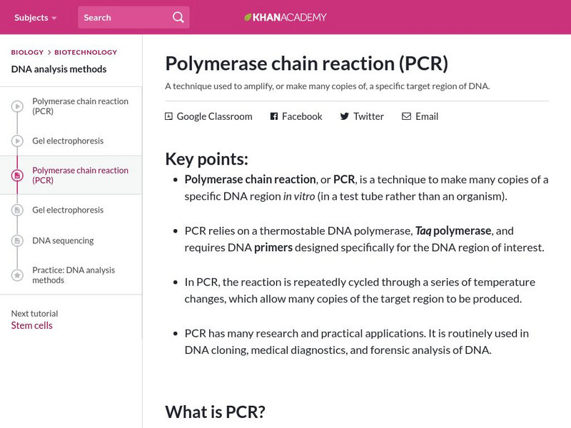 Khan Academy: Polymerase Chain Reaction (Pcr) eBook Khan Academy: Polymerase Chain Reaction (Pcr) eBook
