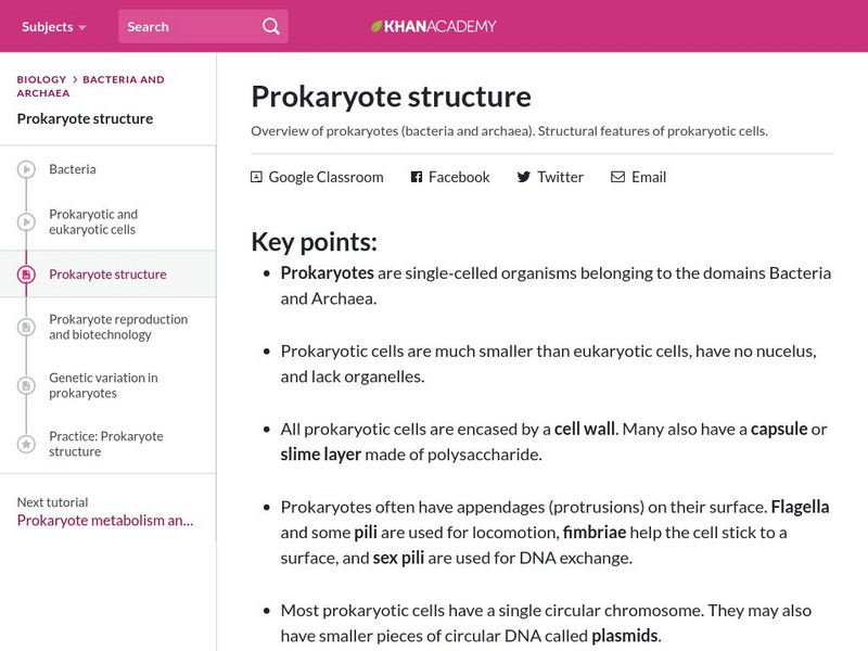 Khan Academy: Prokaryote Structure eBook Khan Academy: Prokaryote Structure eBook