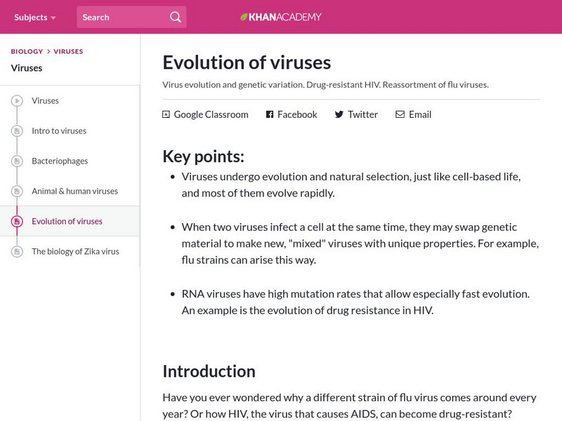 Khan Academy: Evolution of Viruses eBook Khan Academy: Evolution of Viruses eBook