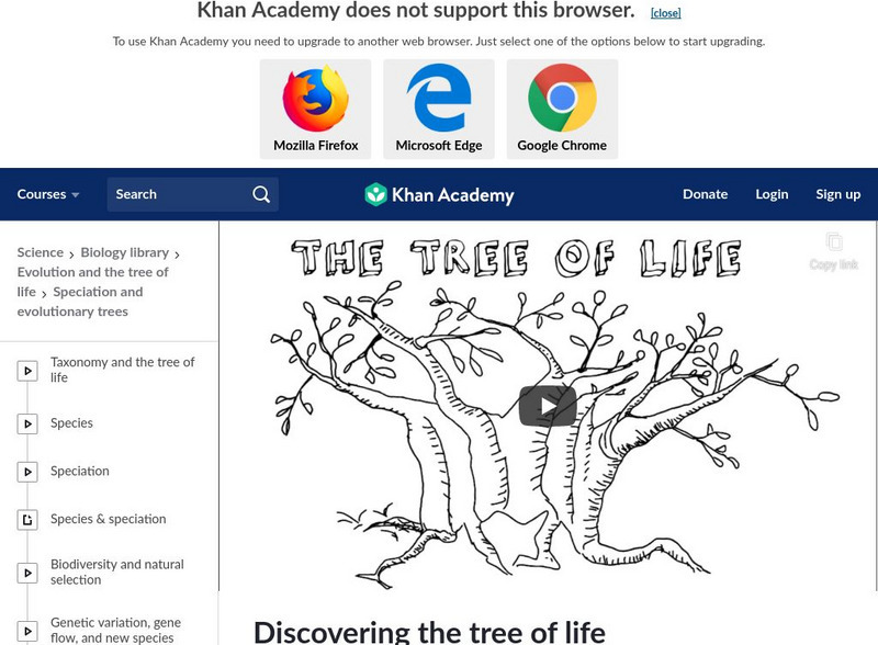 Khan Academy: Discovering the Tree of Life Instructional Video Khan Academy: Discovering the Tree of Life Instructional Video