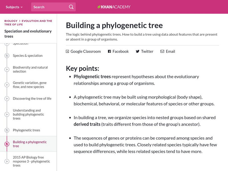 Khan Academy: Building a Phylogenetic Tree eBook Khan Academy: Building a Phylogenetic Tree eBook
