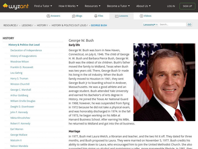 Wyzant: George W. Bush Handout