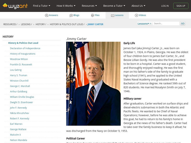 Wyzant: Jimmy Carter Handout Wyzant: Jimmy Carter Handout