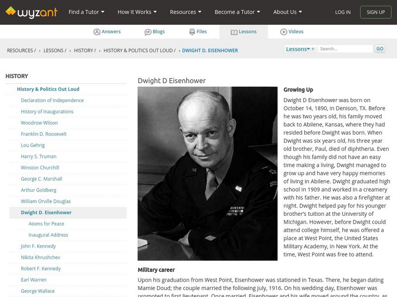 Wyzant: Dwight D Eisenhower Handout