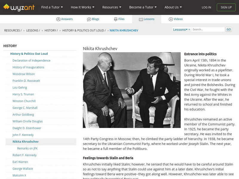 Wyzant: Nikita Khrushchev Handout