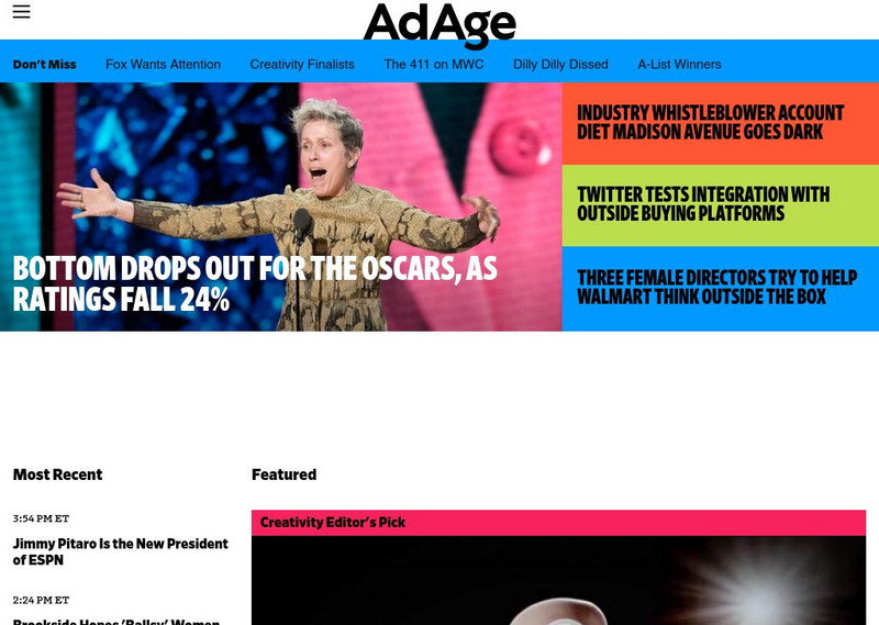 Advertising Age: Bto B Daily News Website Advertising Age: Bto B Daily News Website