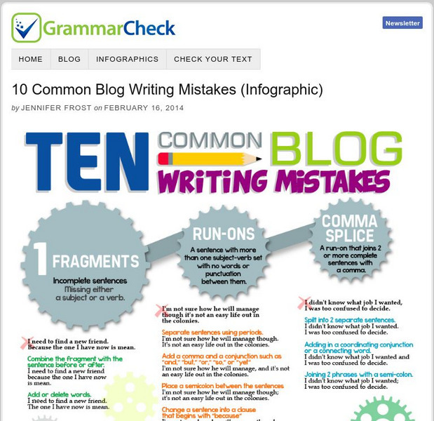 Grammar Check: 10 Common Blog Writing Mistakes (Infographic) Graphic Grammar Check: 10 Common Blog Writing Mistakes (Infographic) Graphic