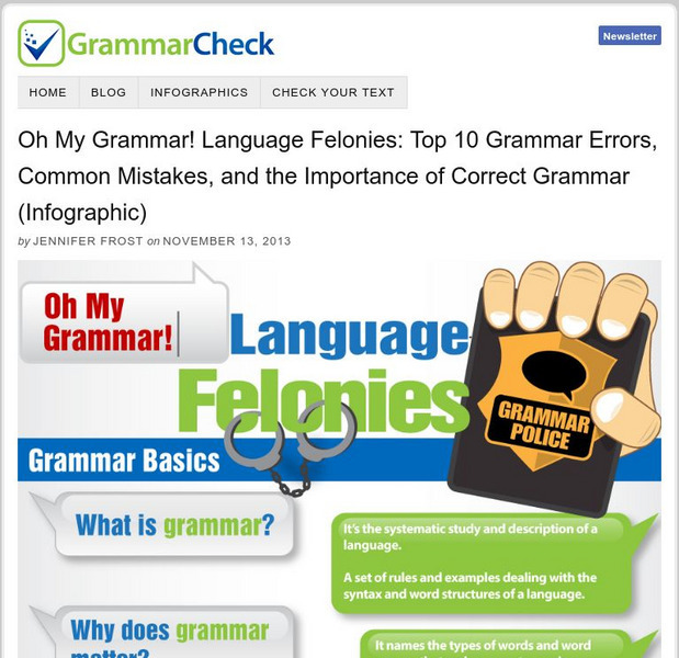 Grammar Check: Oh My Grammar! Language Felonies (Infographic) Graphic Grammar Check: Oh My Grammar! Language Felonies (Infographic) Graphic