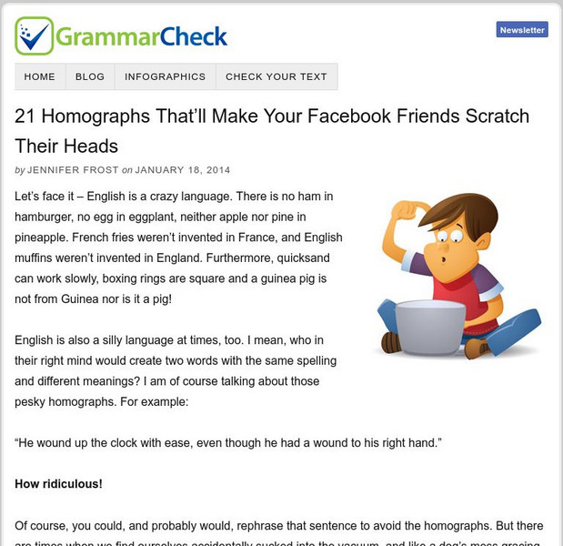 Grammar Check: 21 Homographs That'll Make Your Facebook Friends Scratch Their Heads Article