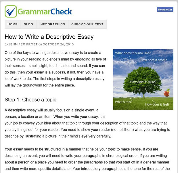 Grammar Check: How to Write a Descriptive Essay Article Grammar Check: How to Write a Descriptive Essay Article
