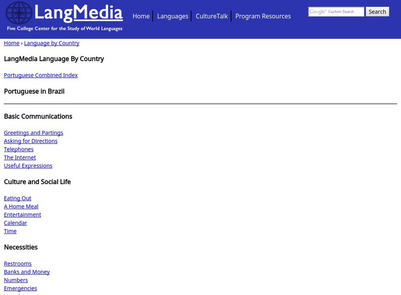 Lang Media: Portuguese in Brazil Handout Lang Media: Portuguese in Brazil Handout