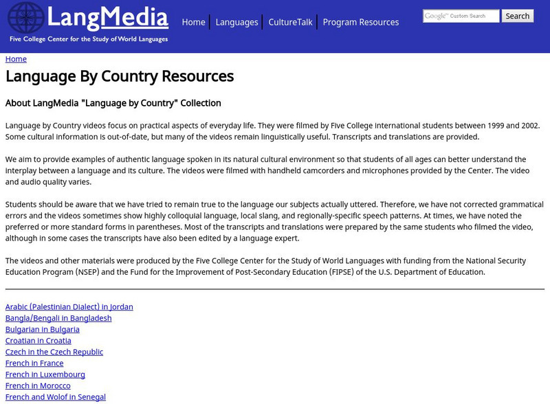 Lang Media: Language by Country Resources Website Lang Media: Language by Country Resources Website
