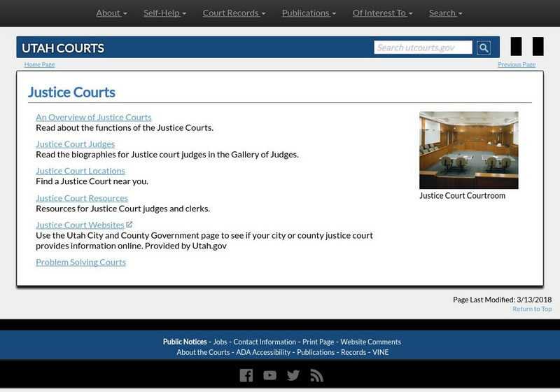 Utah Justice Courts: Justice Courts Handout Utah Justice Courts: Justice Courts Handout
