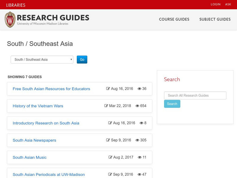 University of Wisconsin: South / Southeast Asia Guide Website University of Wisconsin: South / Southeast Asia Guide Website