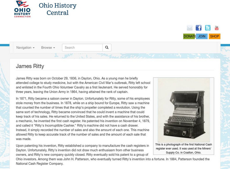 Ohio History Central: James Ritty Handout