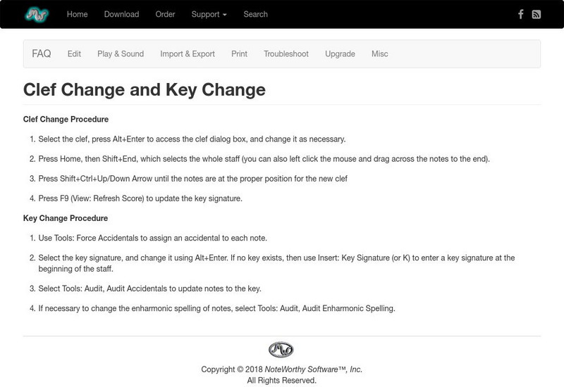 Note Worthy Software: Clef Change and Key Change Website Note Worthy Software: Clef Change and Key Change Website