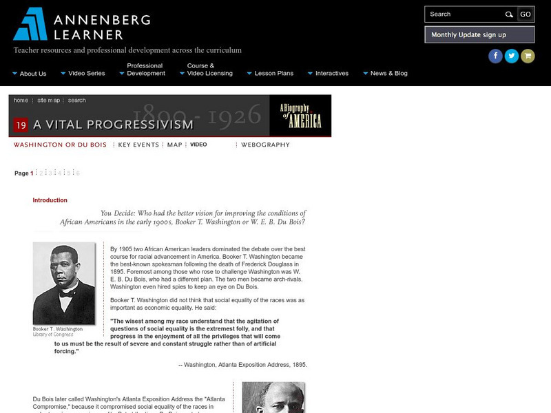 Annenberg Learner: You Decide: Washington or Du Bois? Unit Plan Annenberg Learner: You Decide: Washington or Du Bois? Unit Plan