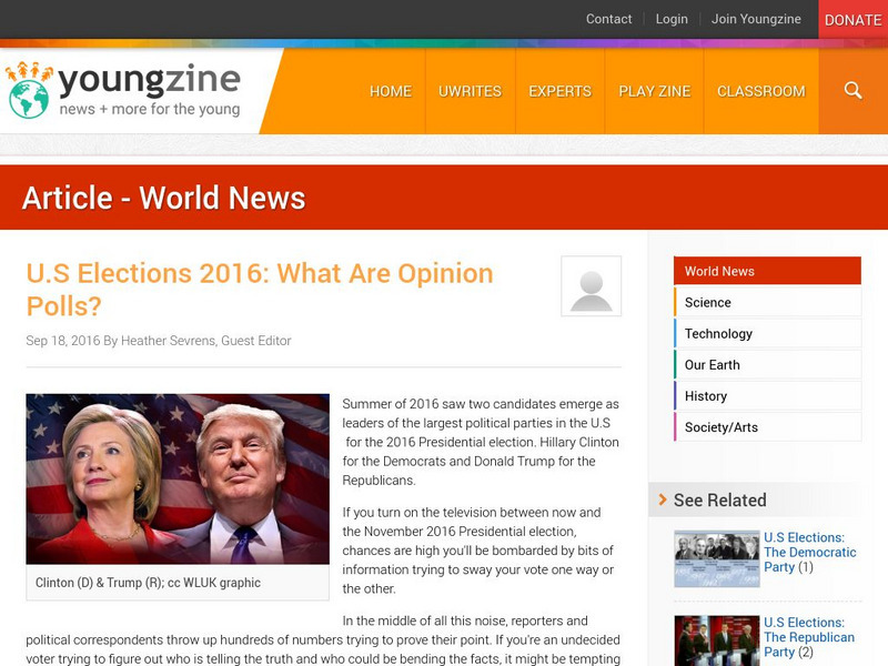 Youngzine: u.s. Elections 2016: What Are Opinion Polls? Article Youngzine: u.s. Elections 2016: What Are Opinion Polls? Article