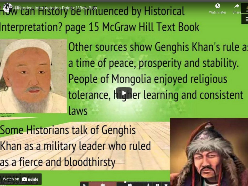 Chris Layton: Historical Interpretation: Point of View and Bias Instructional Video Chris Layton: Historical Interpretation: Point of View and Bias Instructional Video