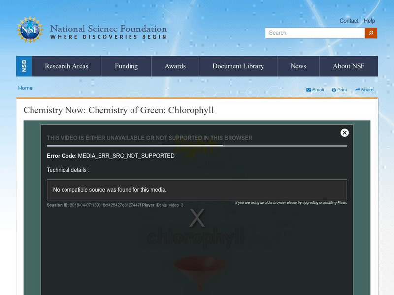 National Science Foundation: Chemistry of Green: Chlorophyll Instructional Video National Science Foundation: Chemistry of Green: Chlorophyll Instructional Video